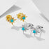 S925 pure silver star green pine zircon earrings for women octagonal star silver earrings