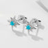 S925 pure silver star green pine zircon earrings for women octagonal star silver earrings