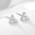 S925 pure silver flower micro inlaid zircon geometric earrings and earrings