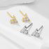 S925 pure silver flower micro inlaid zircon geometric earrings and earrings