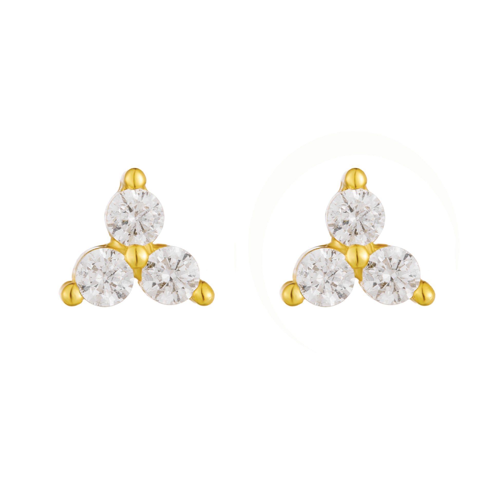 S925 pure silver flower micro inlaid zircon geometric earrings and earrings