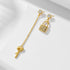 S925 Silver Long Chain tassel Asymmetric Zircon Earnail Key Lock Creative Eardrop