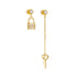 S925 Silver Long Chain tassel Asymmetric Zircon Earnail Key Lock Creative Eardrop