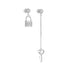 S925 Silver Long Chain tassel Asymmetric Zircon Earnail Key Lock Creative Eardrop