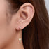 S925 Silver Long Chain tassel Asymmetric Zircon Earnail Key Lock Creative Eardrop