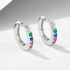 S925 pure silver round micro inlaid colored zircon ear buckle