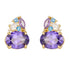 S925 pure silver colored gemstone earrings geometric oval purple zircon earrings