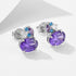 S925 pure silver colored gemstone earrings geometric oval purple zircon earrings