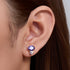 S925 pure silver colored gemstone earrings geometric oval purple zircon earrings