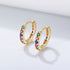 S925 sterling silver colored zircon earrings with ear loops for women