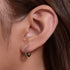 S925 sterling silver colored zircon earrings with ear loops for women