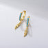 S925 pure silver turquoise feather ear clip earrings for women