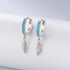 S925 pure silver turquoise feather ear clip earrings for women