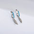 S925 pure silver turquoise feather ear clip earrings for women