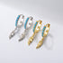 S925 pure silver turquoise feather ear clip earrings for women