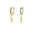 S925 pure silver turquoise feather ear clip earrings for women