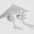 S925 silver geometric zircon earrings petal fan-shaped earrings for women