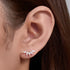 S925 silver geometric zircon earrings petal fan-shaped earrings for women