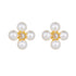 S925 pure silver small fresh diamond inlaid pearl zircon four leaf combination earrings