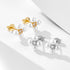 S925 pure silver small fresh diamond inlaid pearl zircon four leaf combination earrings