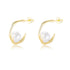 Geometric C-shaped shell bead silver ear nail women's 925 sterling silver pearl earrings