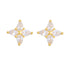 Four leaf clover zircon pure silver ear nail for ear hole sleep no need to remove earrings