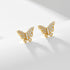 S925 pure silver full diamond butterfly earrings for women