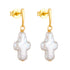 Freshwater Cross Pearl Earrings Women's S 925 Pure Silver Natural Baroque Shaped Pearl Earrings