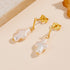 Freshwater Cross Pearl Earrings Women's S 925 Pure Silver Natural Baroque Shaped Pearl Earrings