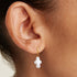 Freshwater Cross Pearl Earrings Women's S 925 Pure Silver Natural Baroque Shaped Pearl Earrings