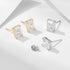 S925 pure silver geometric block zircon earrings