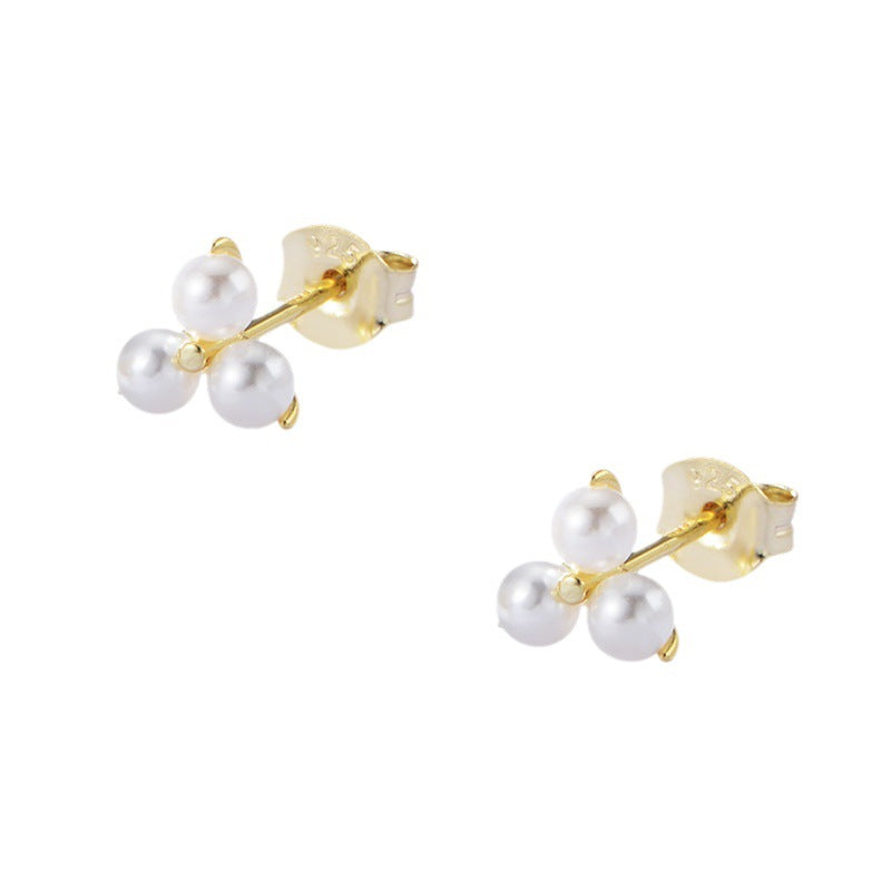 S925 sterling silver pearl earrings