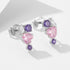 S925 pure silver heart-shaped pink zircon earri1ngs for women