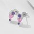 S925 pure silver heart-shaped pink zircon earri1ngs for women