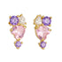 S925 pure silver heart-shaped pink zircon earri1ngs for women