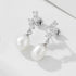 S925 pure silver zircon pearl earrings