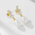 S925 pure silver zircon pearl earrings