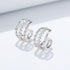 S925 pure silver geometric hollow diamond inlaid ear clip without ear hole earrings