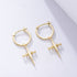 925 sterling silver ear buckle cross earrings for women