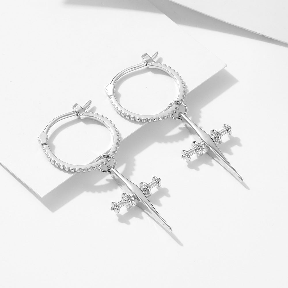 925 sterling silver ear buckle cross earrings for women