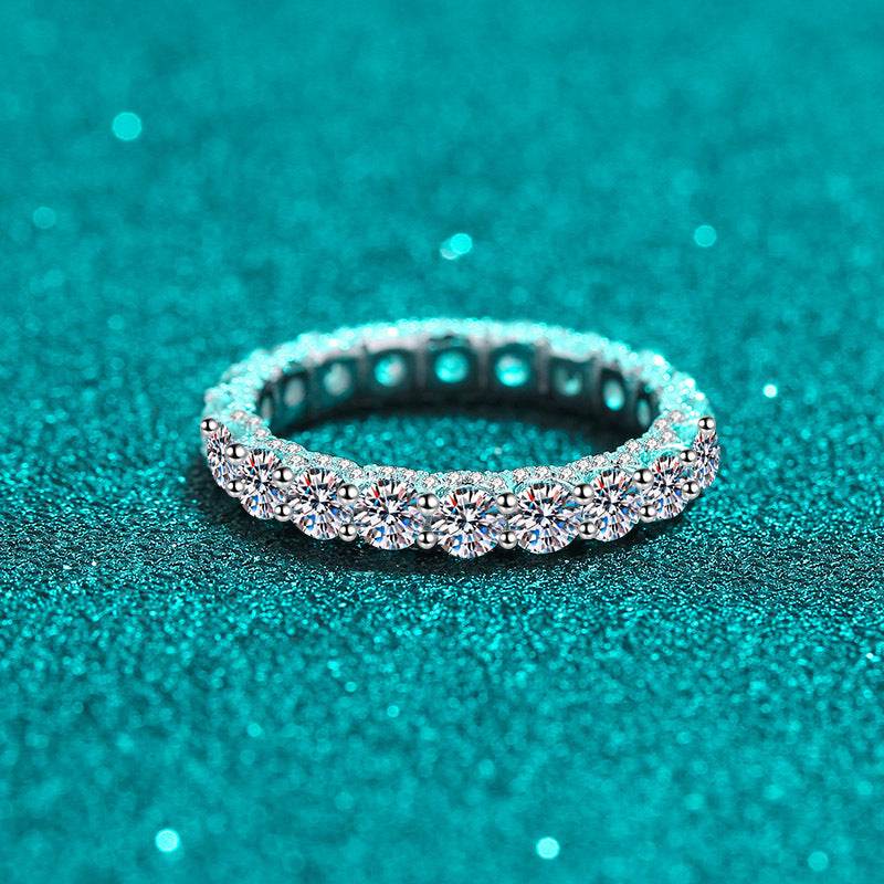 925 sterling silver ring with moissanite inlay for women pt950 gold wedding Cuban ring - MOWTE