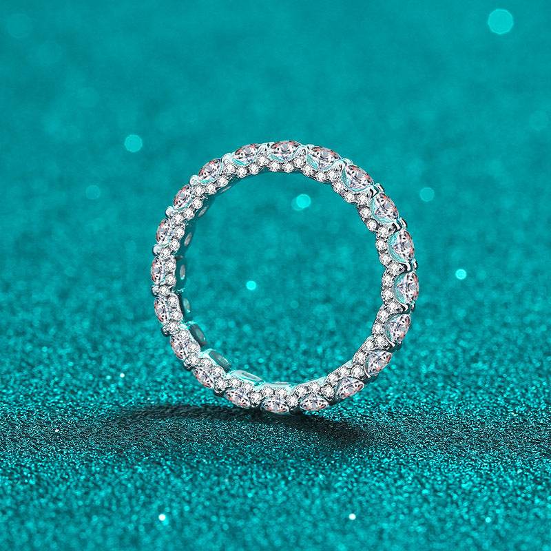 925 sterling silver ring with moissanite inlay for women pt950 gold wedding Cuban ring - MOWTE