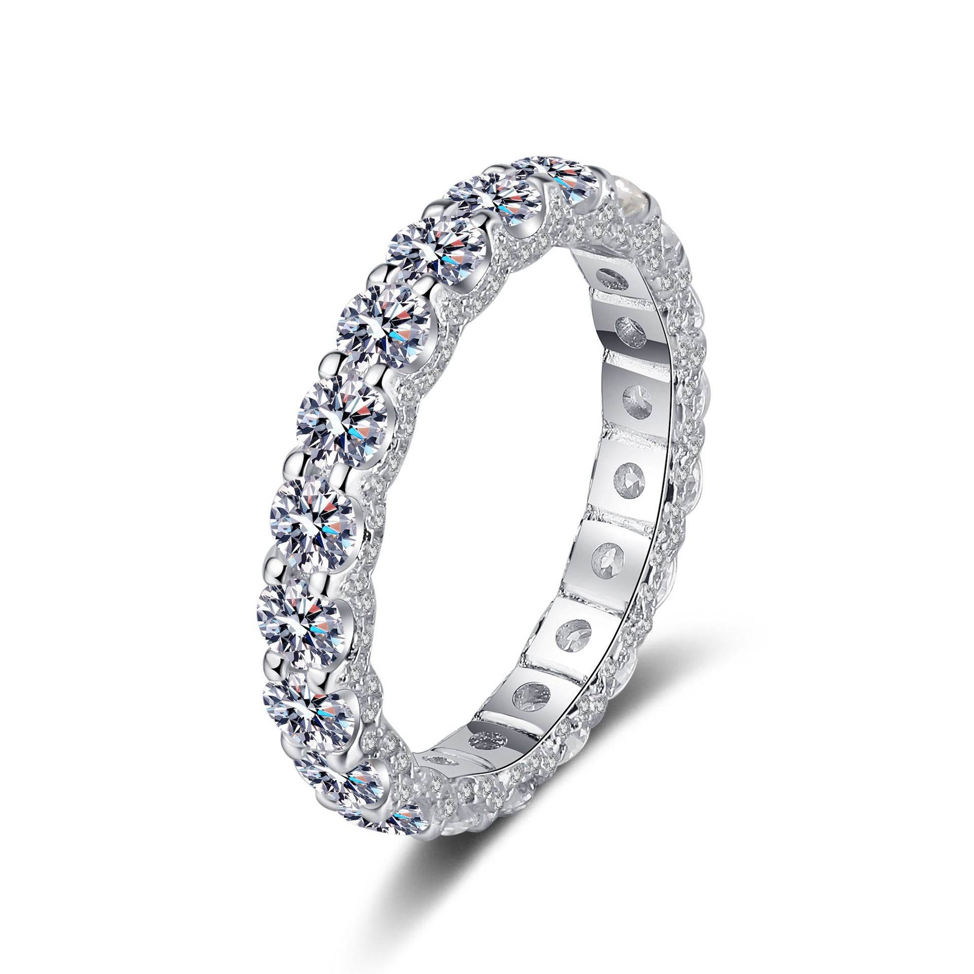 925 sterling silver ring with moissanite inlay for women pt950 gold wedding Cuban ring - MOWTE