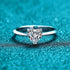 925 sterling silver women's minimalist 1ct, 2ct heart-shaped moissanite engagement ring