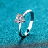 925 sterling silver women's minimalist 1ct, 2ct heart-shaped moissanite engagement ring