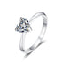 925 sterling silver women's minimalist 1ct, 2ct heart-shaped moissanite engagement ring