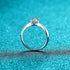 925 sterling silver women's minimalist 1ct, 2ct heart-shaped moissanite engagement ring