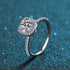 925 sterling silver plated pt950 gold women's 1 carat 2 carat square moissanite ring with four claws - MOWTE