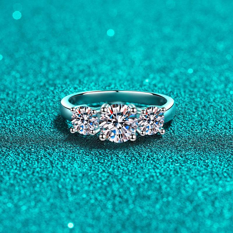 925 sterling silver ring women's moissanite plated pt950 gold wedding ring