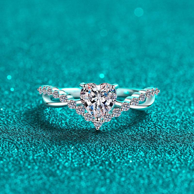 Pure silver plated with PT950 gold a beloved 1-carat moissanite ring